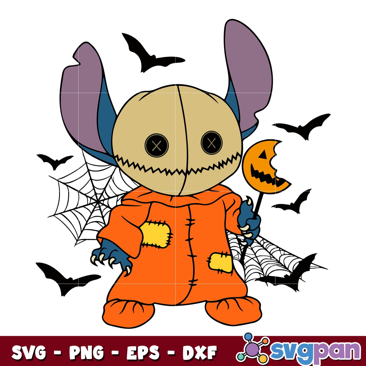 Stitch Jack Skellington Svg, Disney Halloween svg