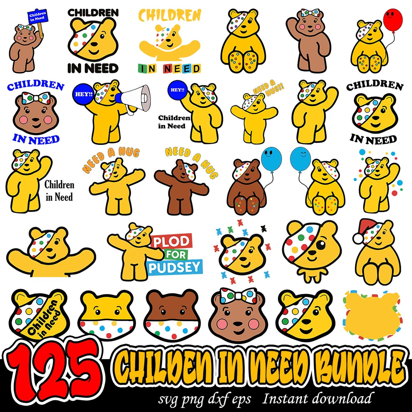 125 Children in Need SVG Bundle for Creative Projects