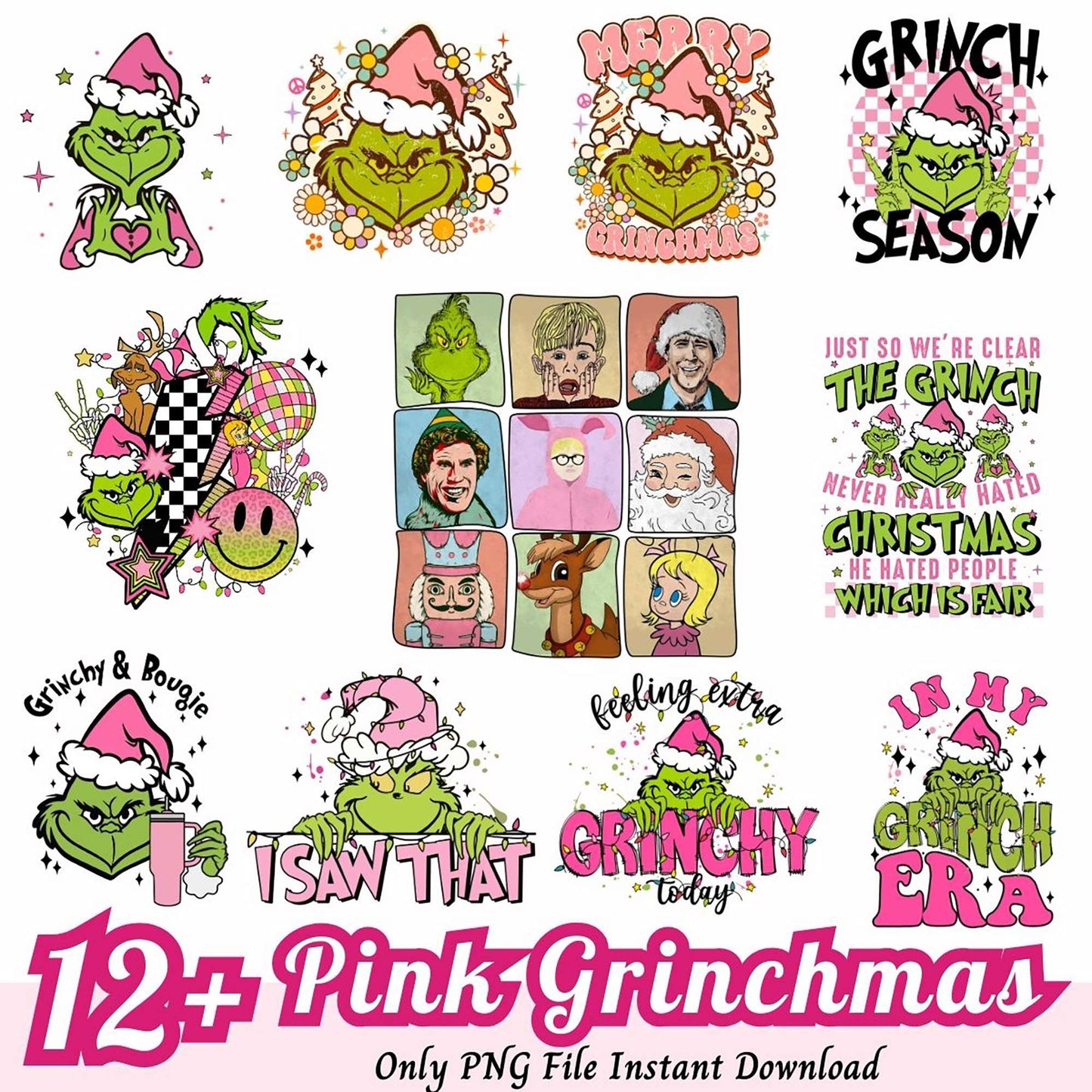 12+ Pink Grinchmas PNG Designs