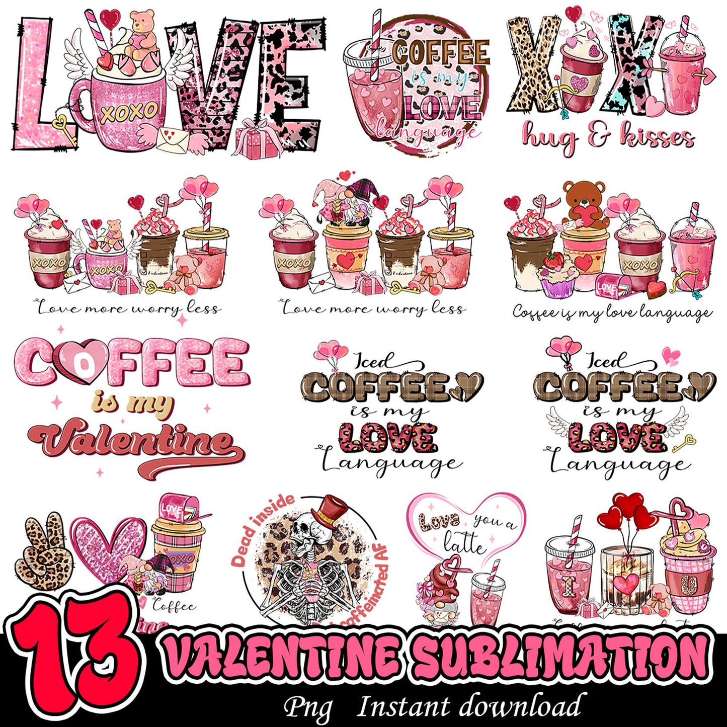13 Valentine Sublimation PNG Designs