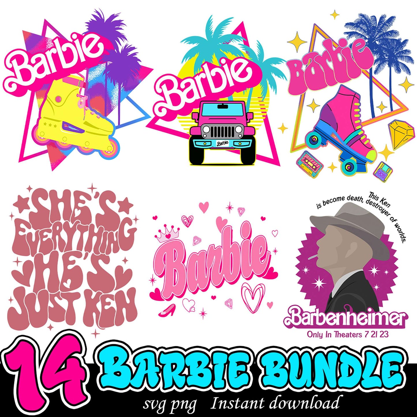 14 Barbie Bundle SVG PNG Designs for Fun Crafts Now