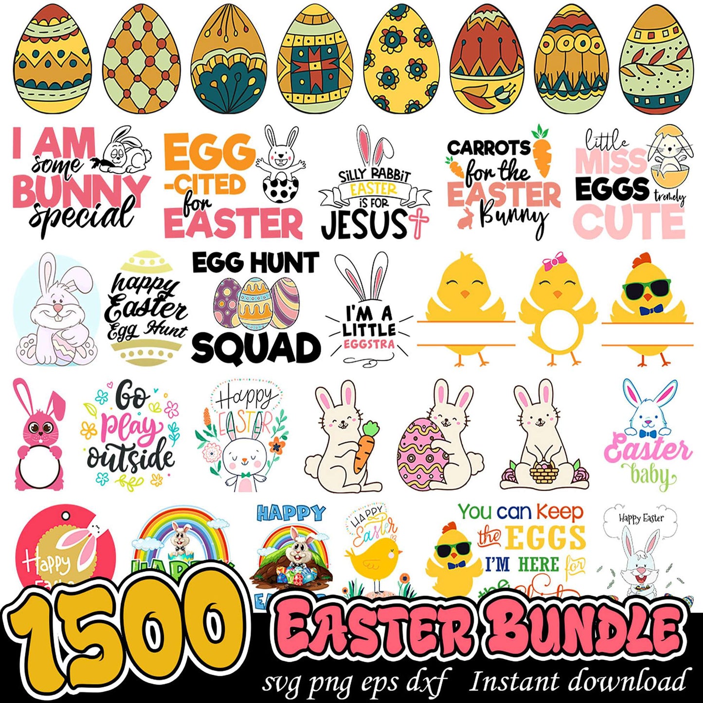 1500 Easter SVG Bundle Instant Download