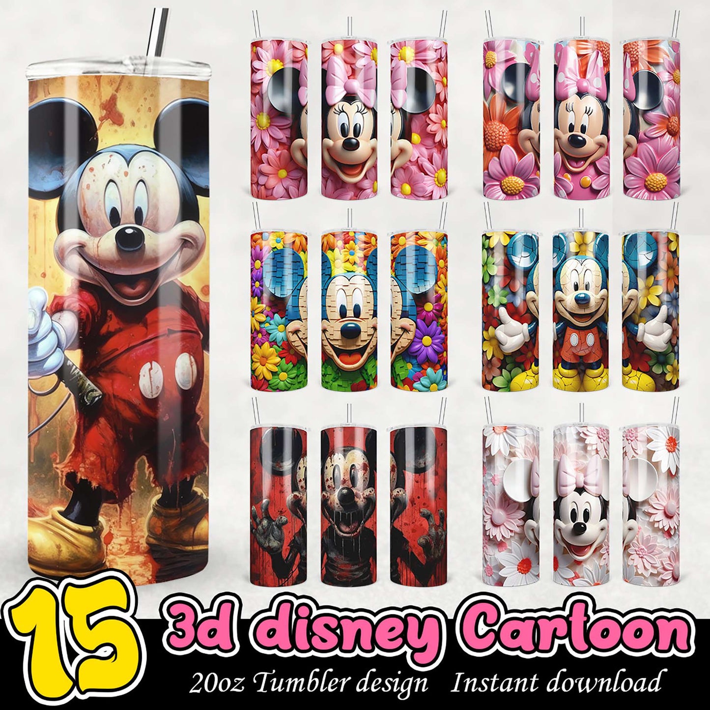 15 Disney Cartoon Tumbler Designs