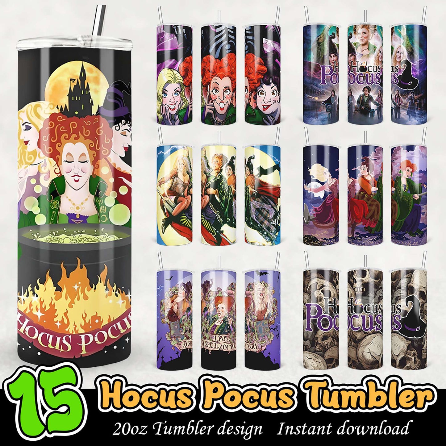 15 Hocus Pocus Tumbler Designs PNG