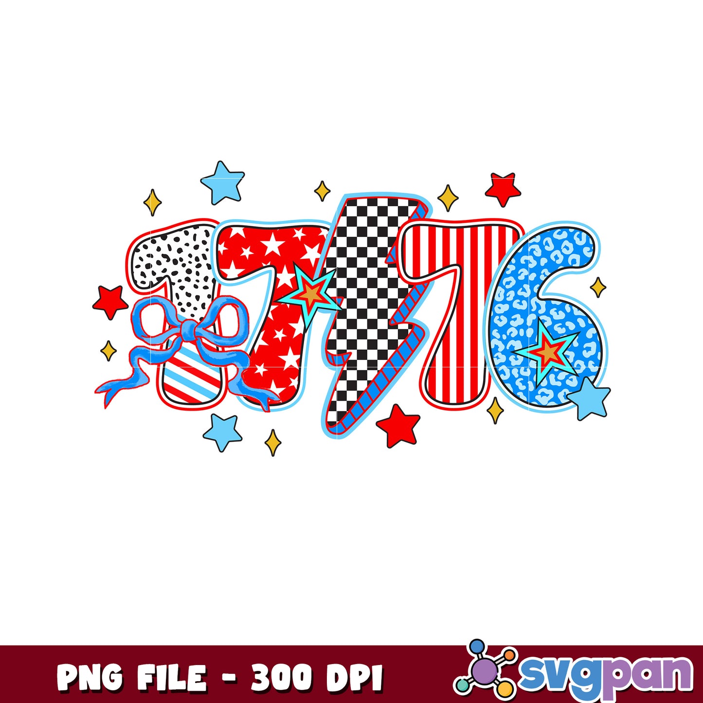 1776 Patriotic PNG Design 300 DPI