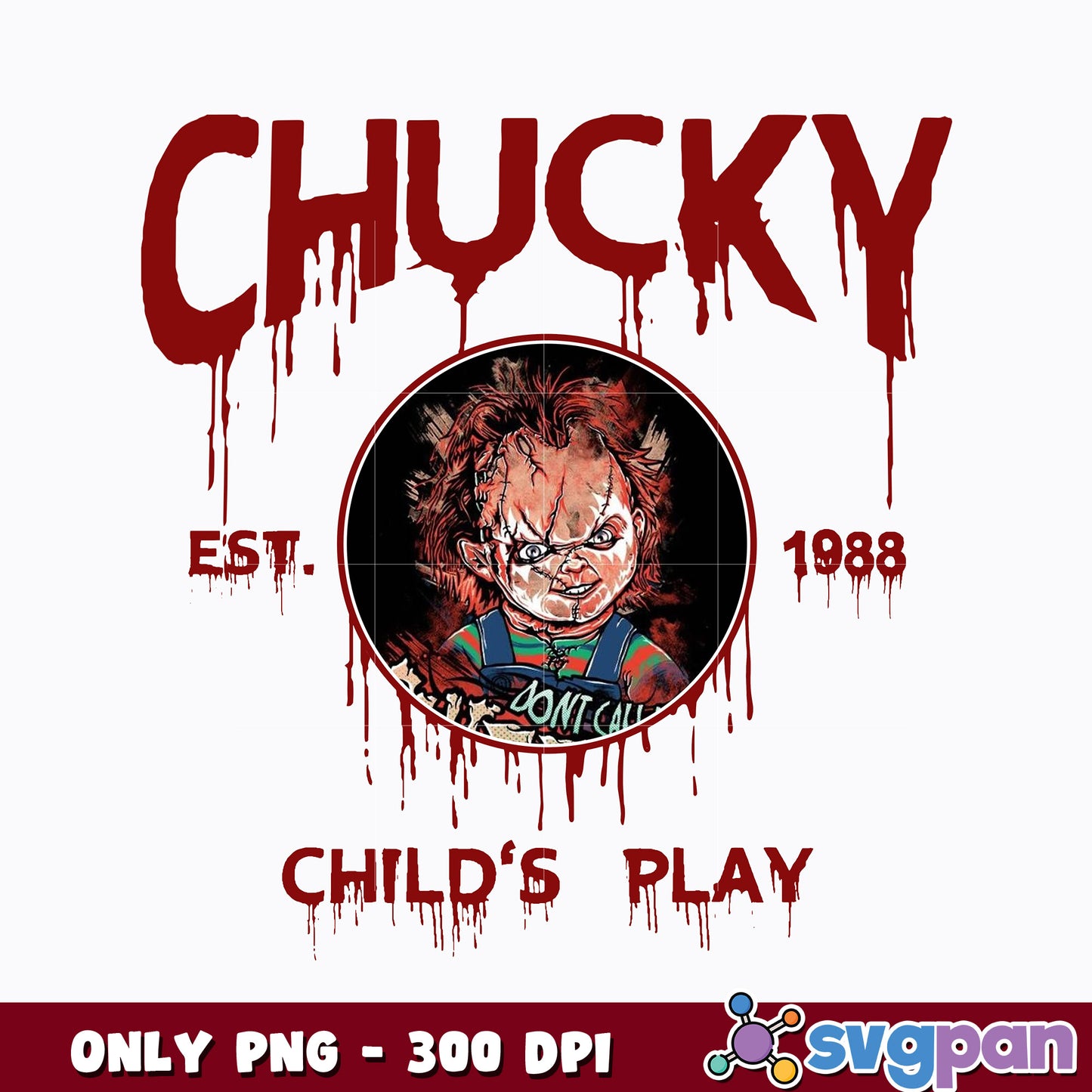 Chucky est 1988 Child's play horror movie png