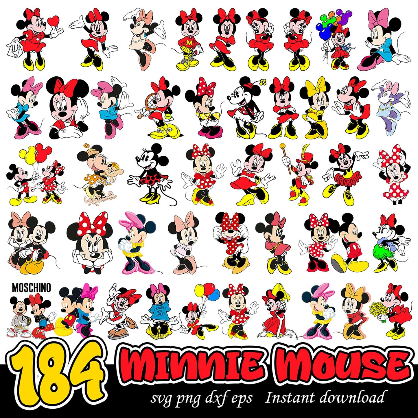 184 Minnie Mouse SVG Bundle for Creative Projects Download