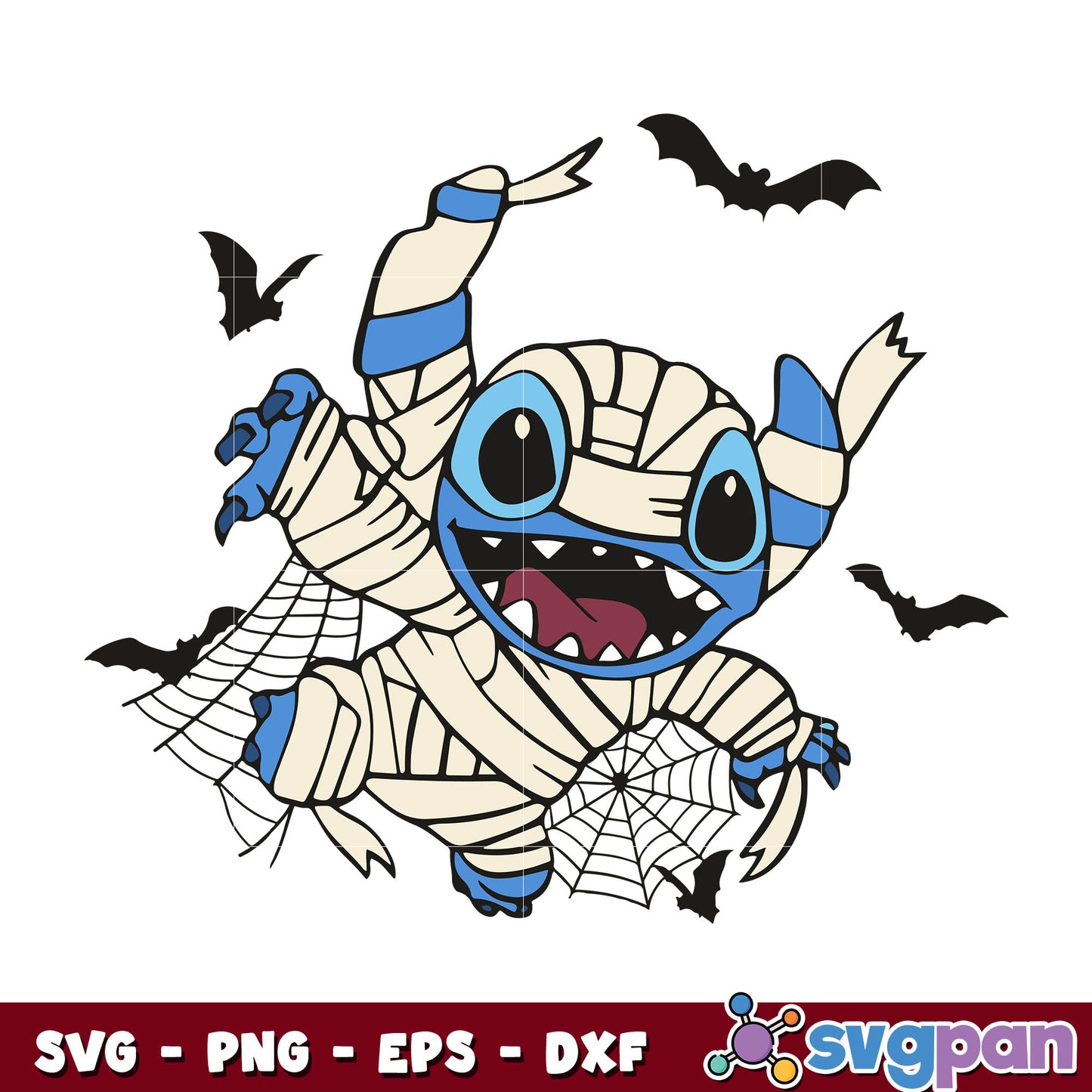 Stitch Mummy Svg, Halloween Svg