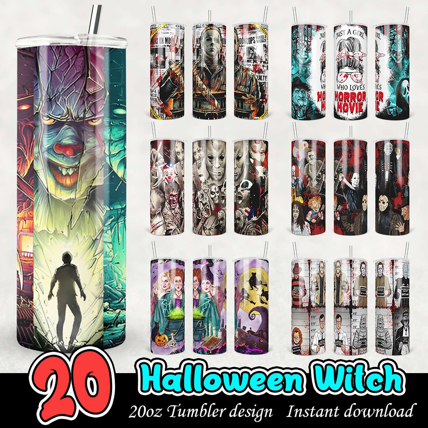 20 Halloween Tumbler Designs PNG