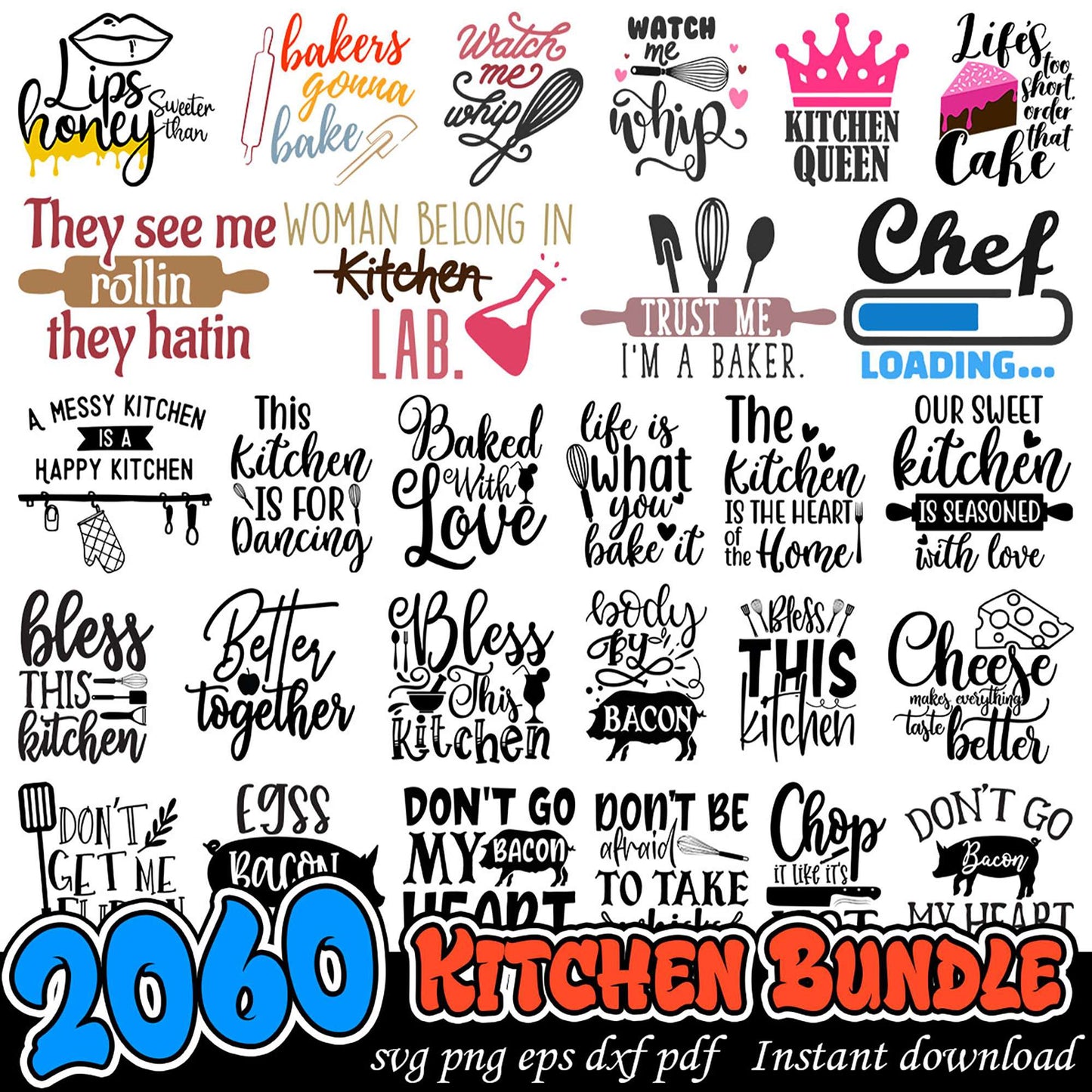 20 Kitchen SVG Bundle Instant Download
