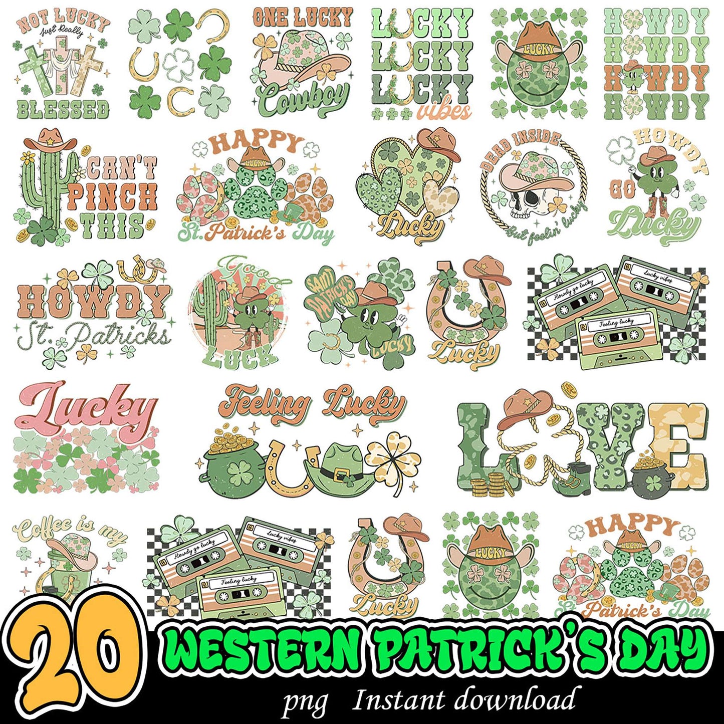 20 Western St Patricks Day PNG Designs