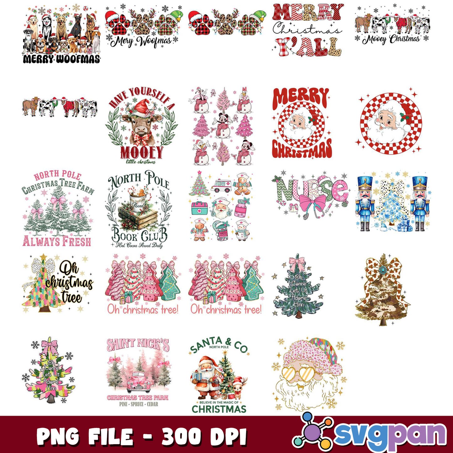 20+ Christmas PNG Designs 300 DPI
