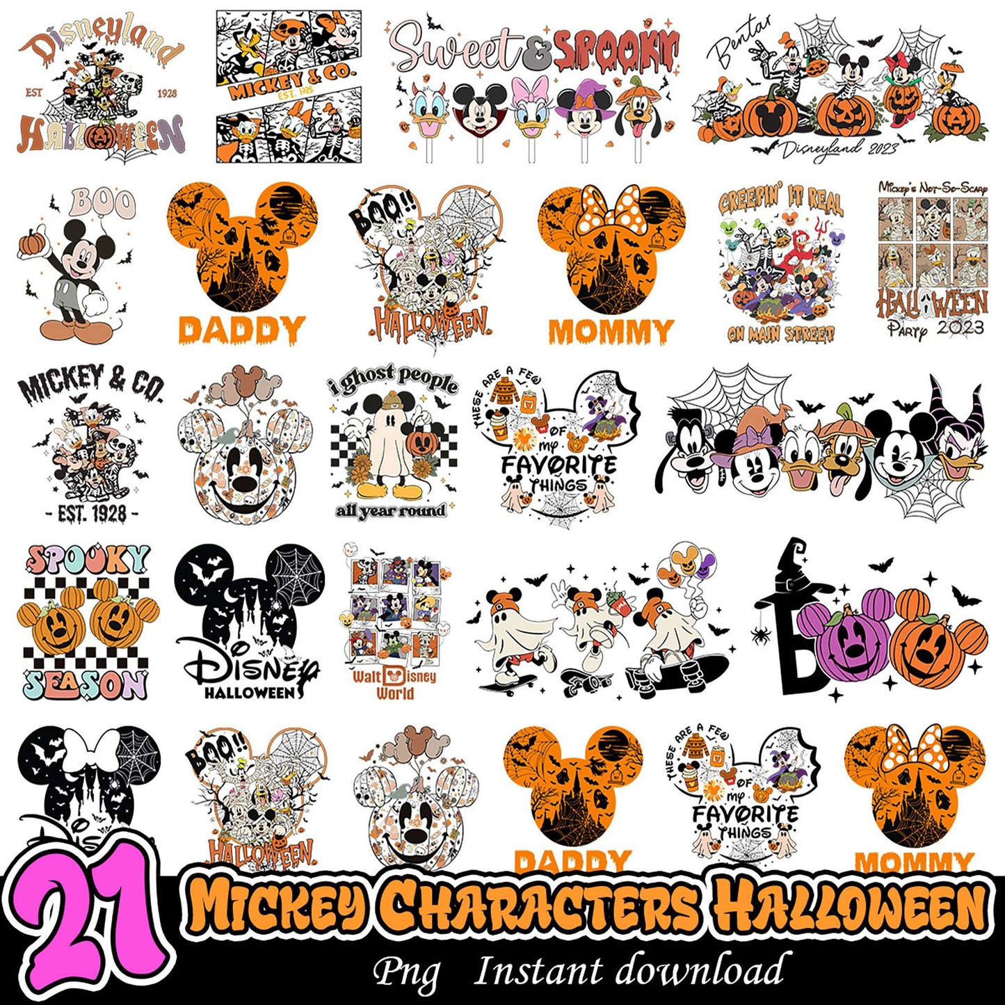 21 Mickey Halloween PNG Designs