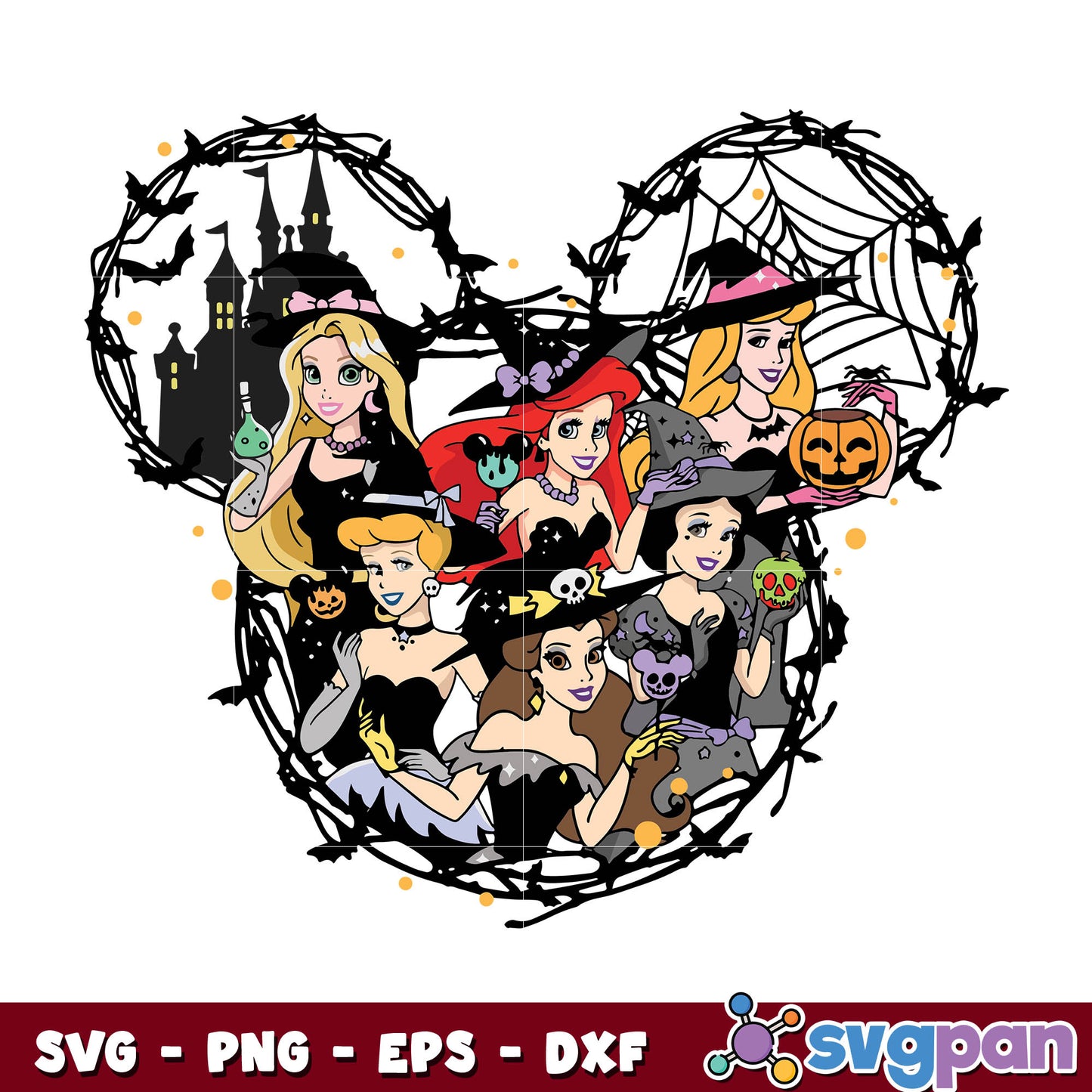 Disney Princess Halloween Svg
