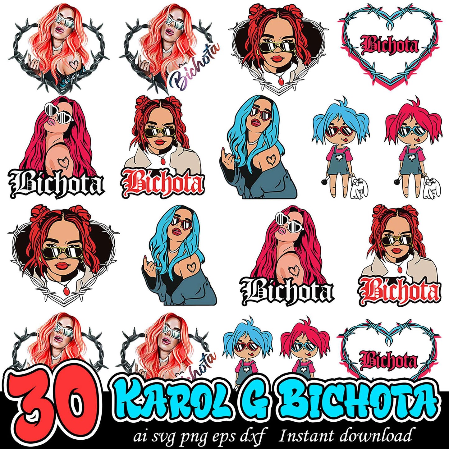30 Karol G Bichota SVG Bundle - Instant Download