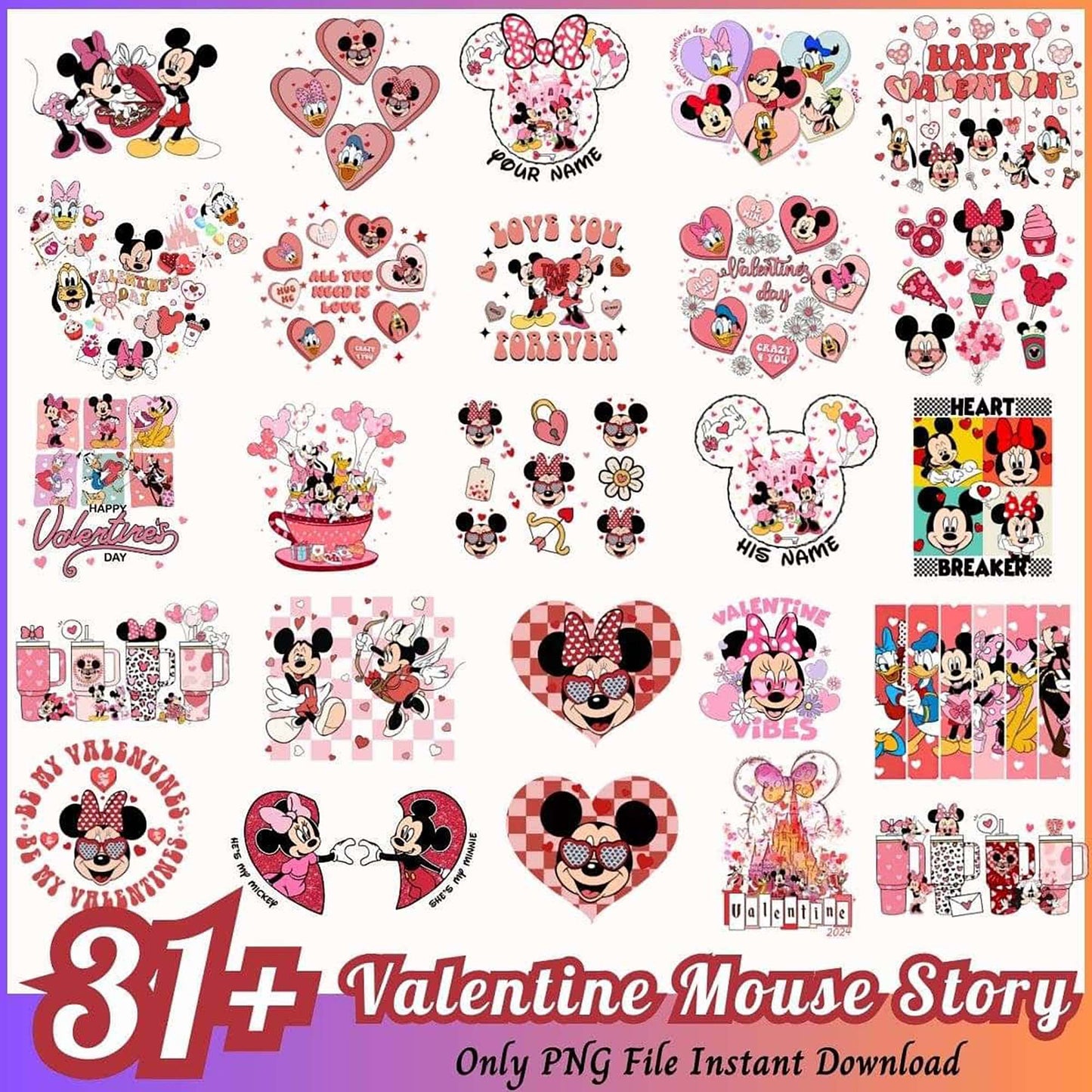 31+ Valentine Mickey Mouse PNG Designs
