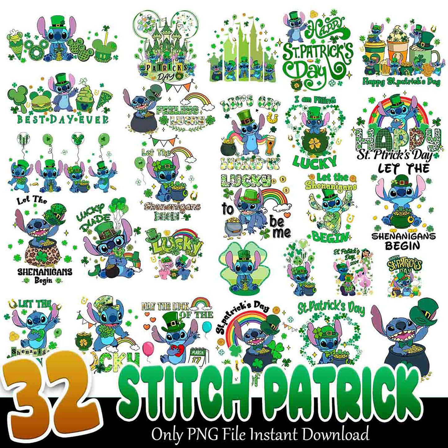 32 Stitch St Patricks Day PNGs