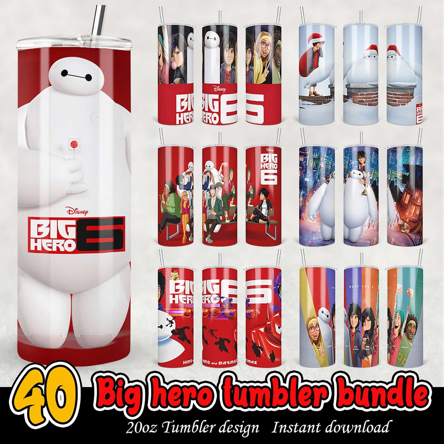 40 Big Hero 6 Tumbler Designs Bundle