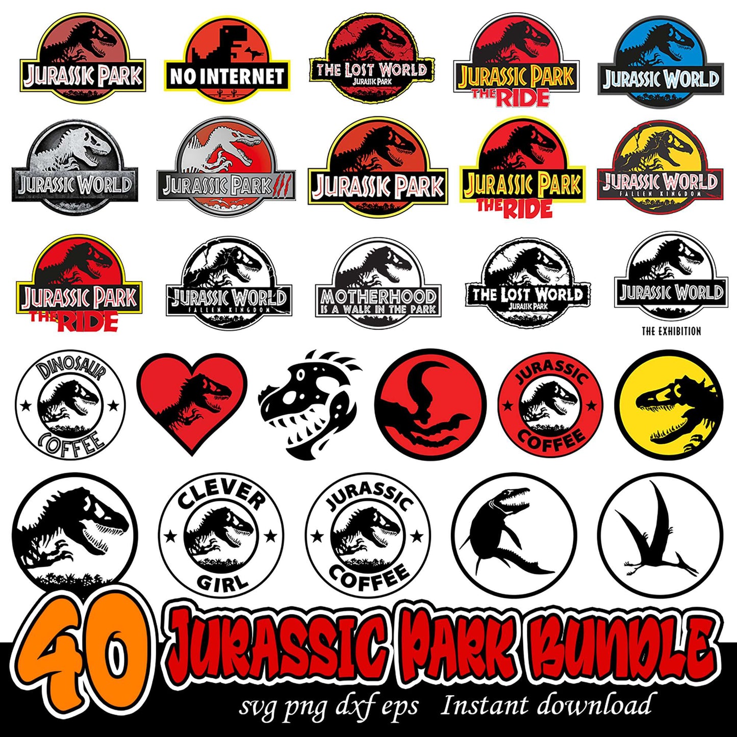 40 Jurassic Park SVG Bundle for Creative Projects Download
