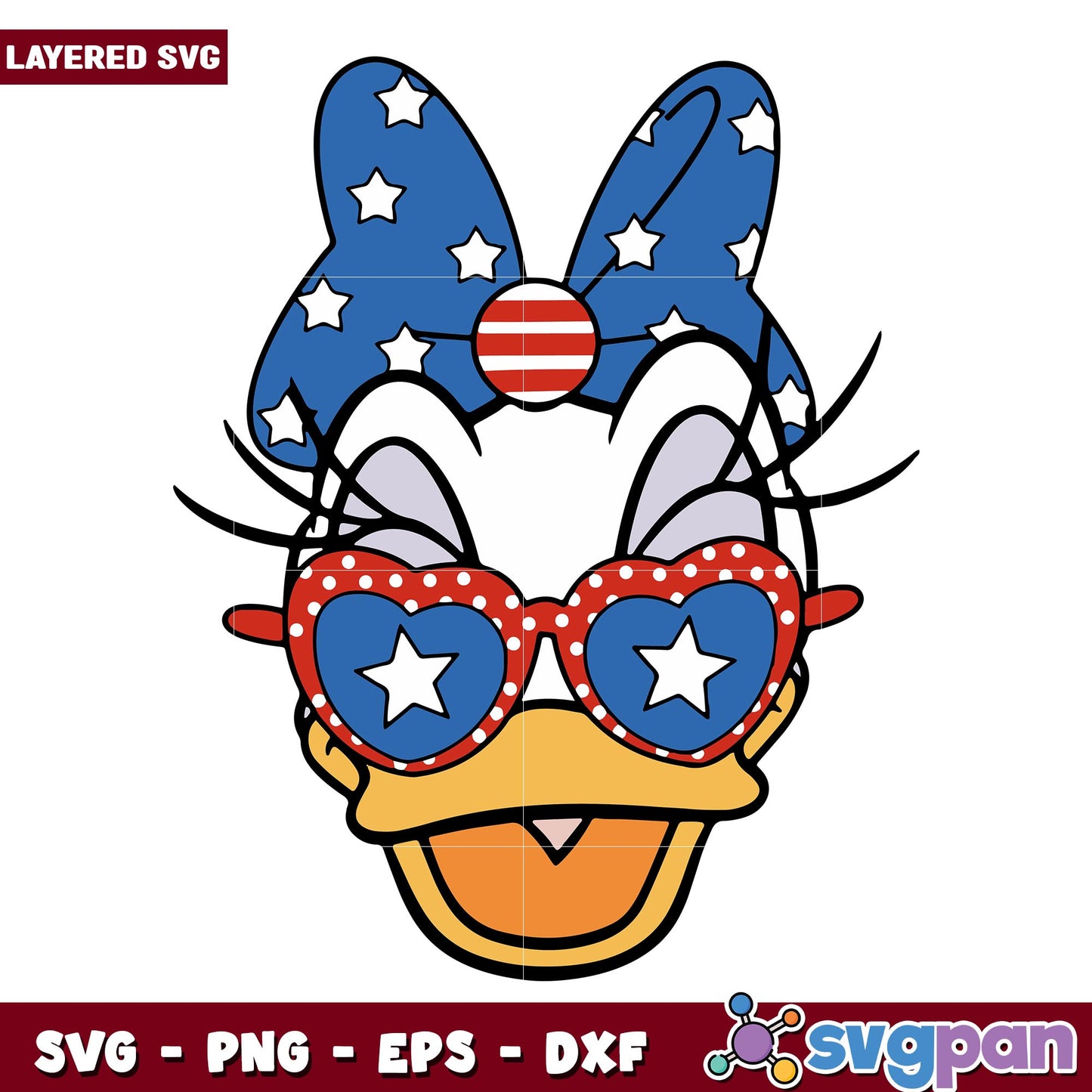 4th of July Daisy Duck svg, Disney characters svg, Digital Download