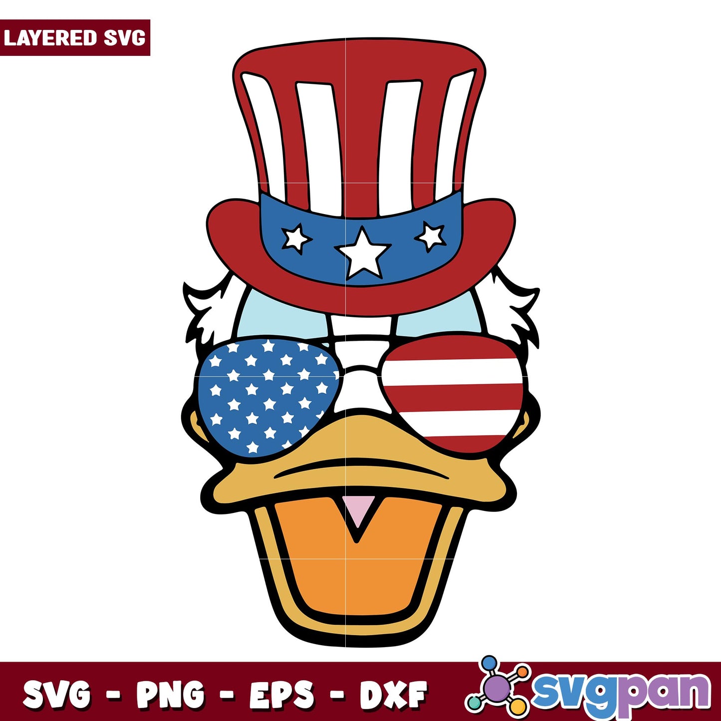 4th of July Donald Duck svg, Disney characters svg, Digital Download
