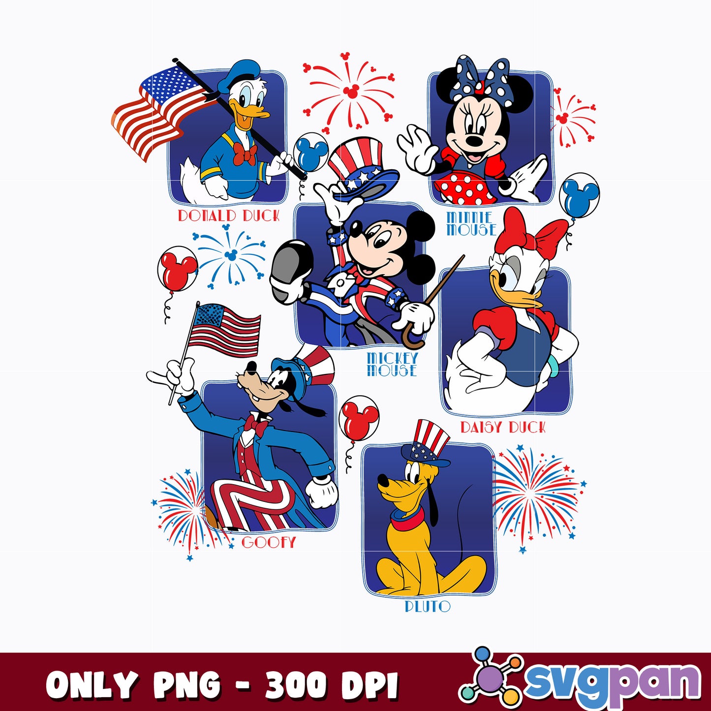 Disney Happy 4th of July Bundle png