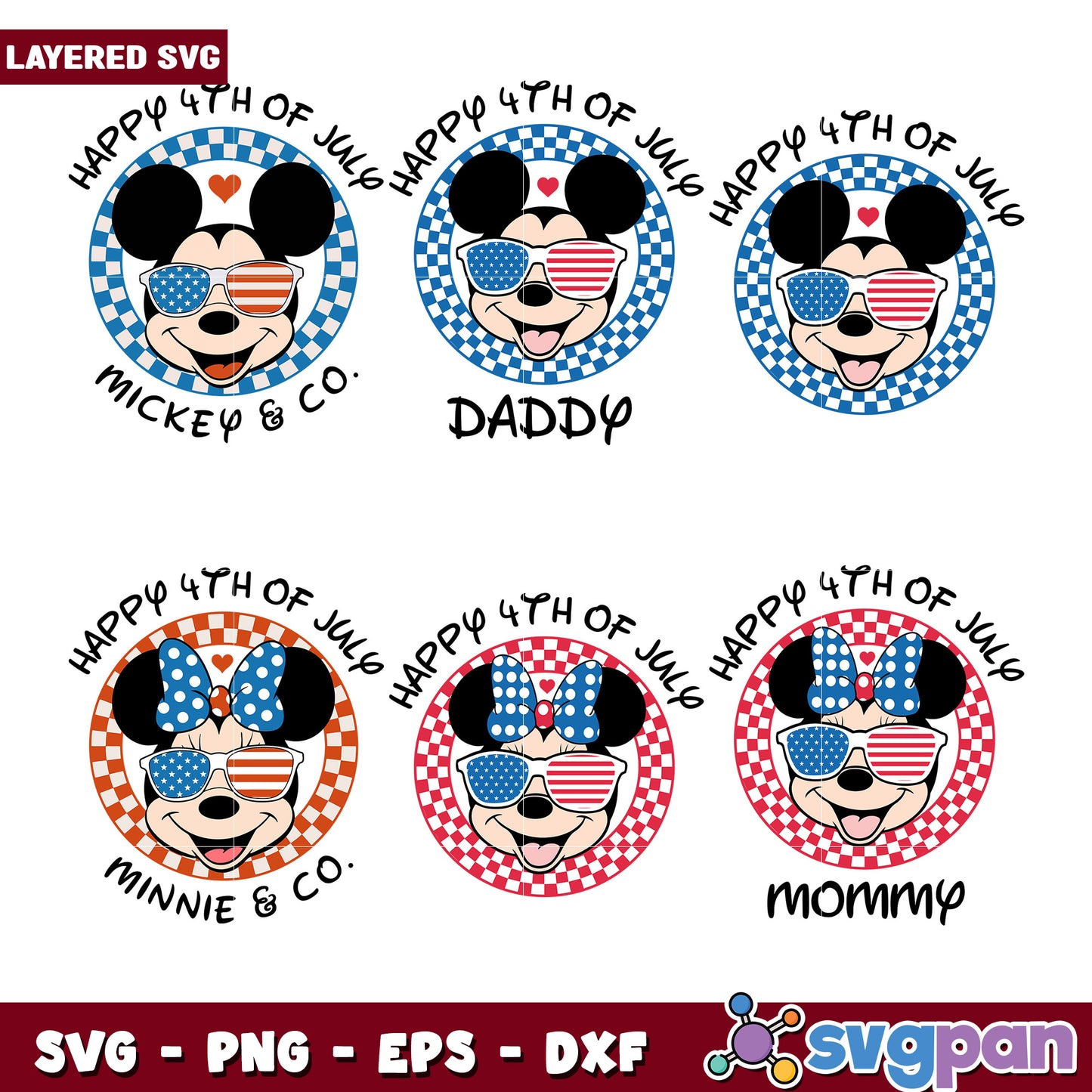 4th of July Mickey Minnie SVG Bundle