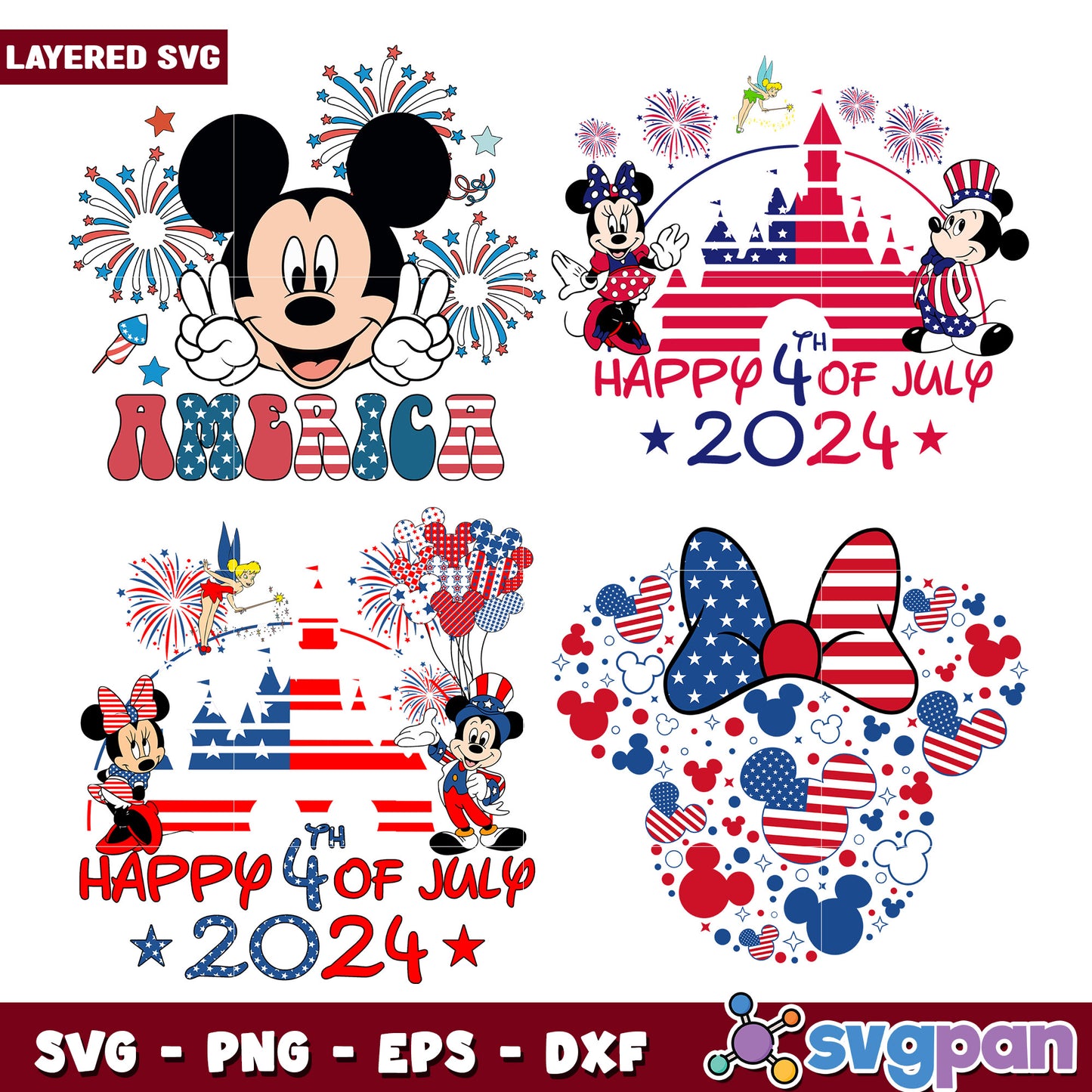 4th of July Mickey Mouse SVG Bundle