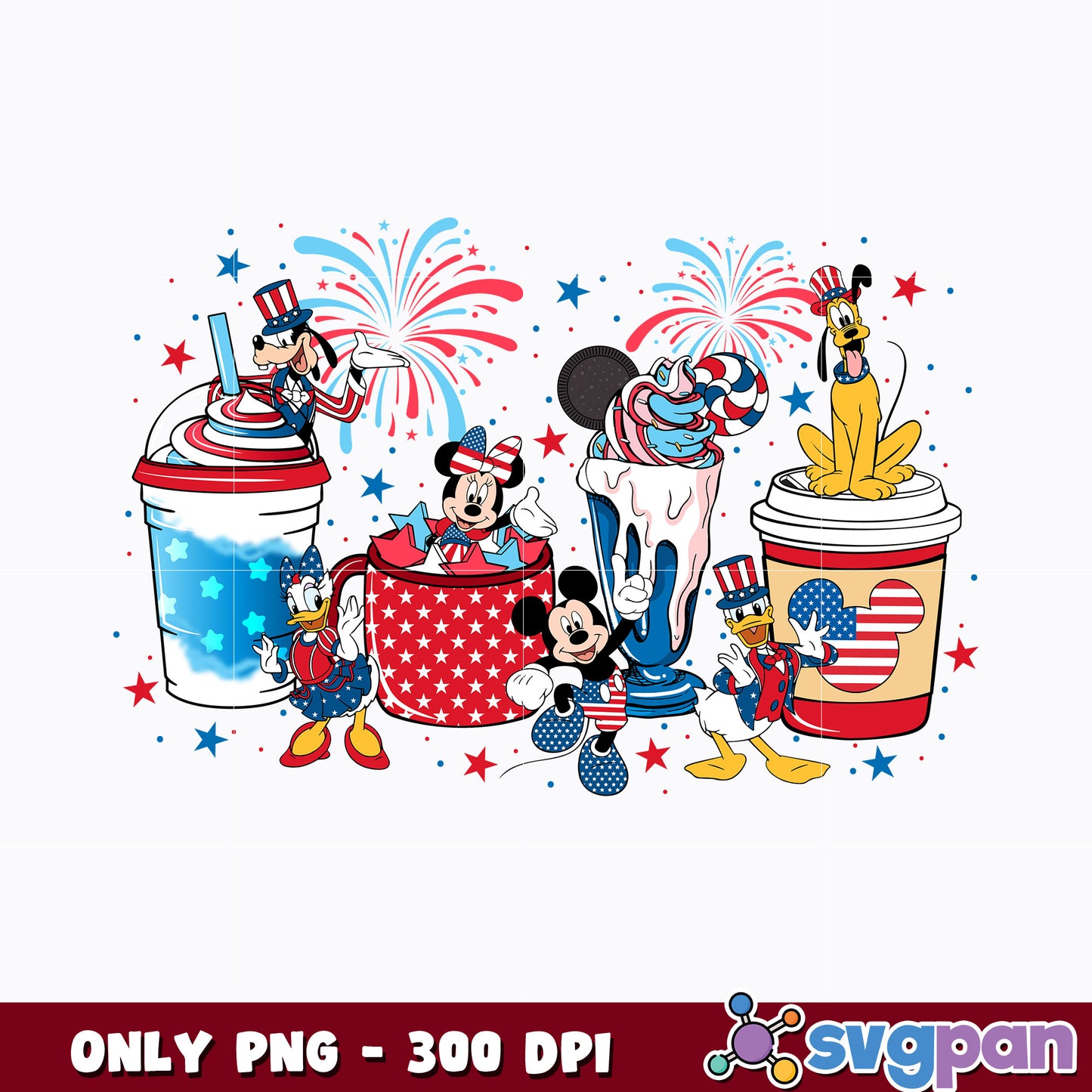 Cute Disney Happy 4th of July png