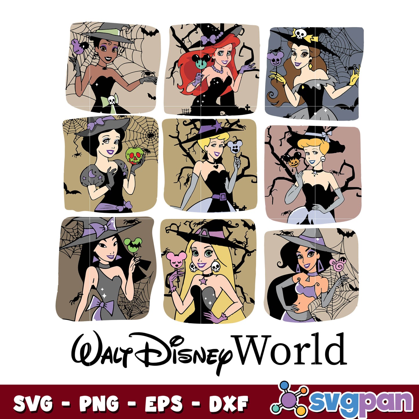 Halloween Princess svg, Retro Halloween svg