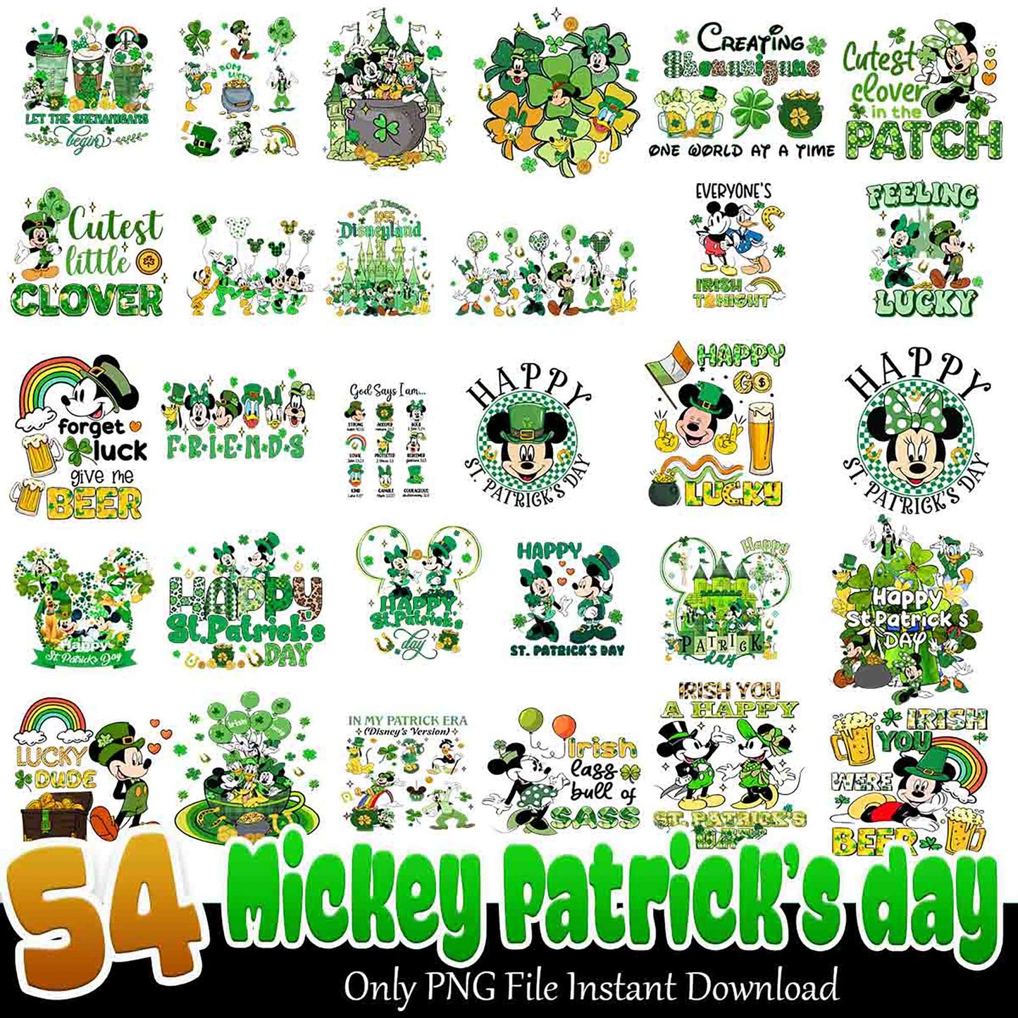 54 Mickey St Patricks Day PNG Designs
