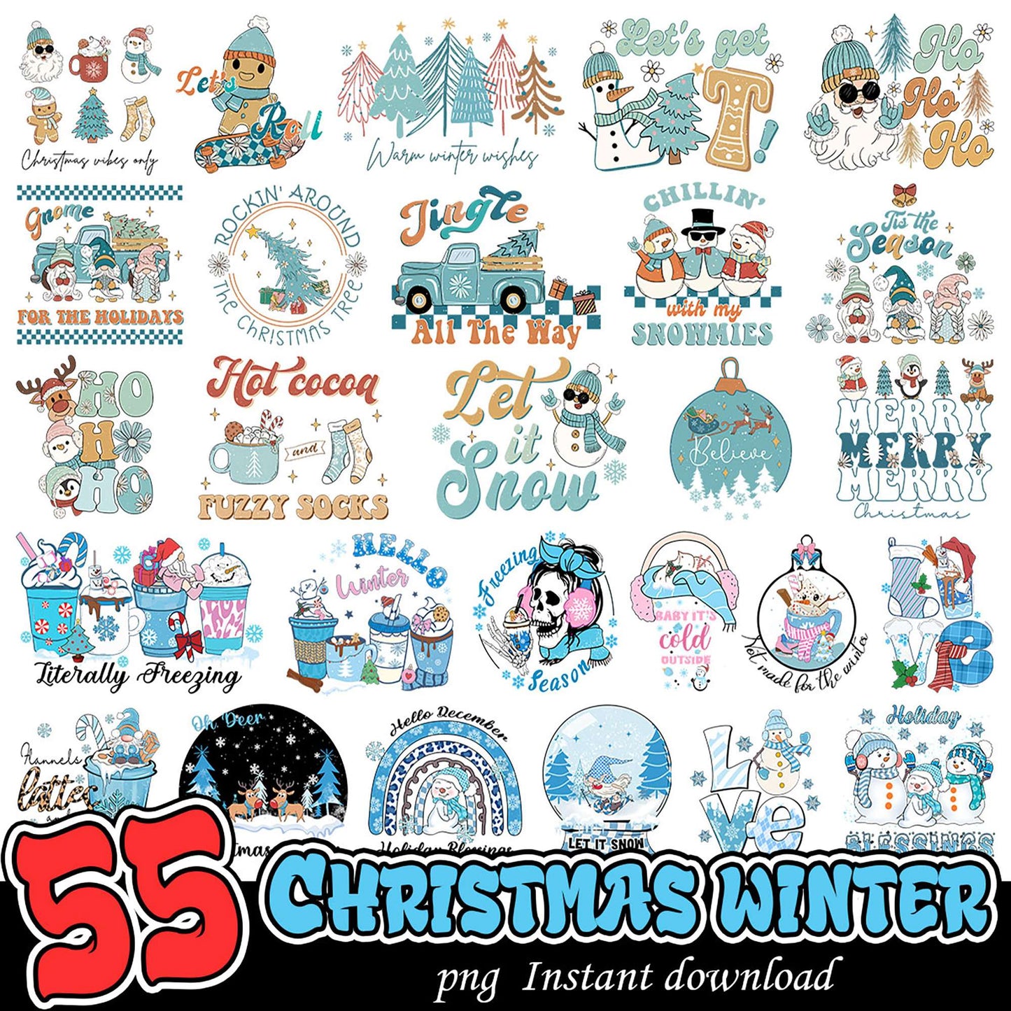 55 Christmas Winter PNG Designs