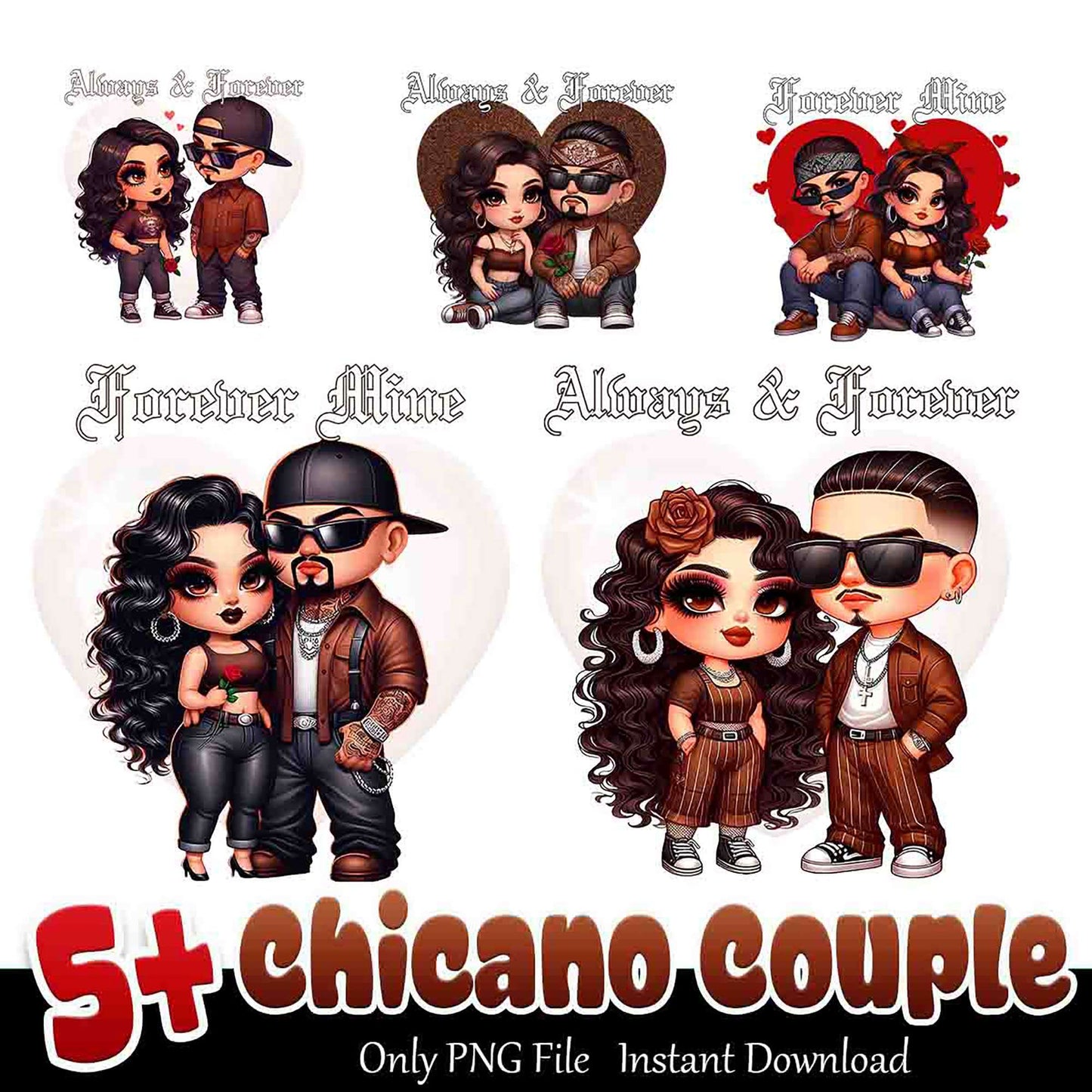5+ Chicano Couples PNG Bundle