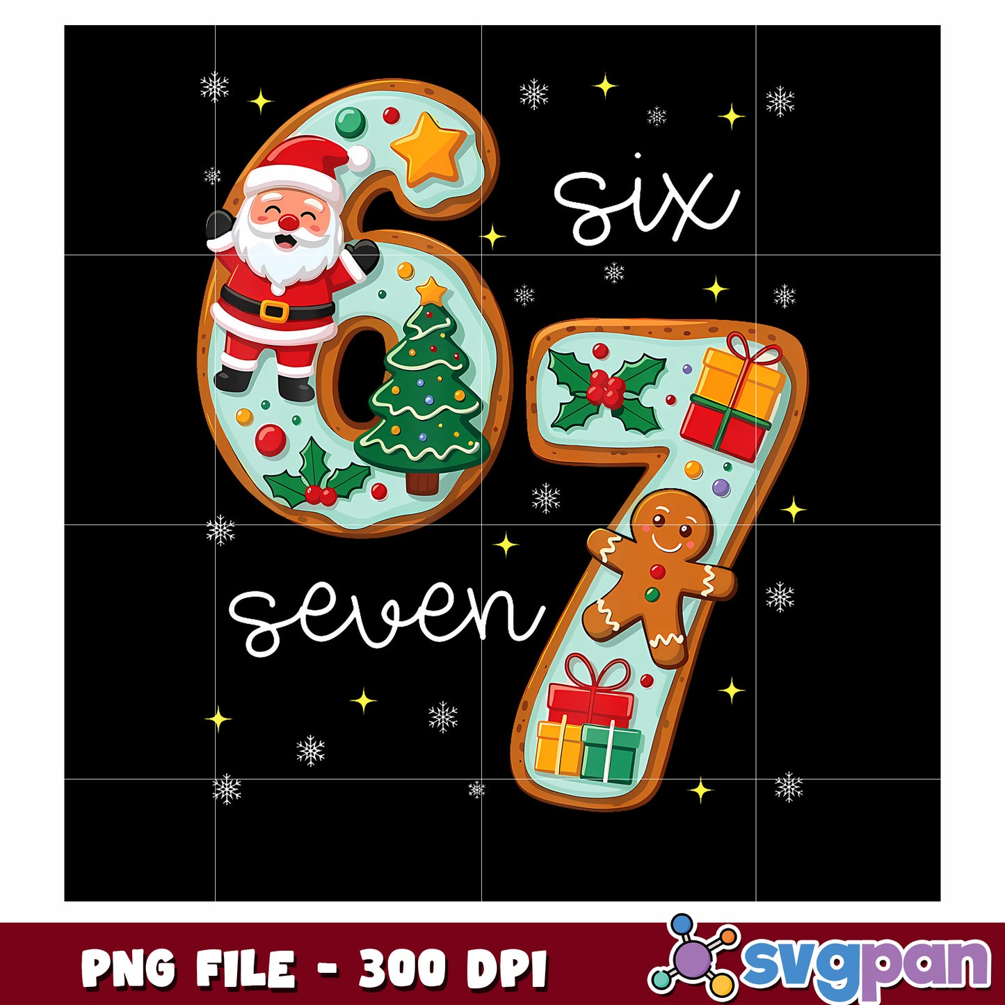 67 meme six seven design png, christmas decor png, funny memes png