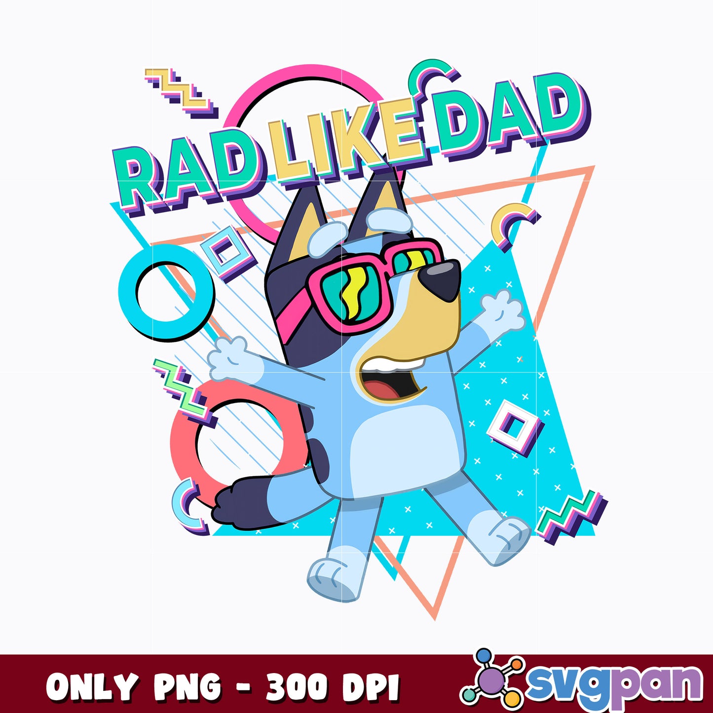 Bluey Rad Dad Bandit Heeler Dancing png