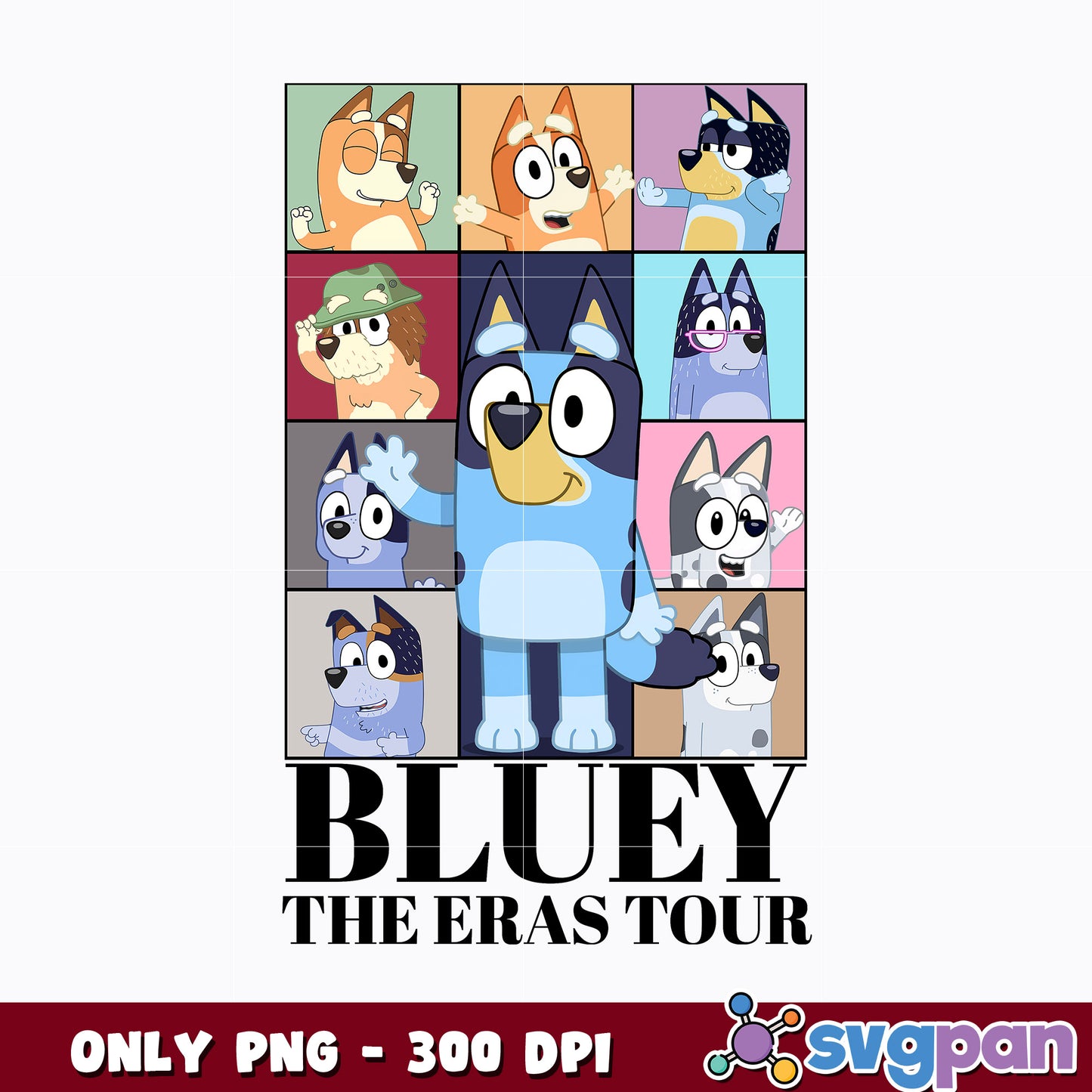 Bluey Eras Tour cartoon png