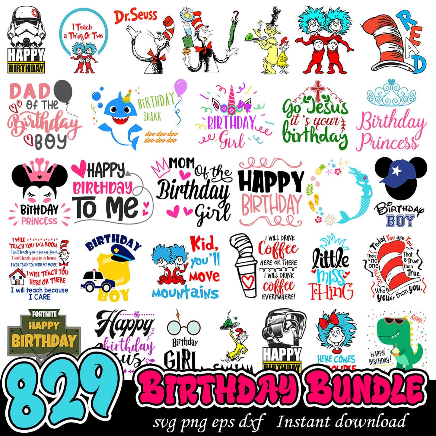 829 Birthday SVG Bundle Instant Download