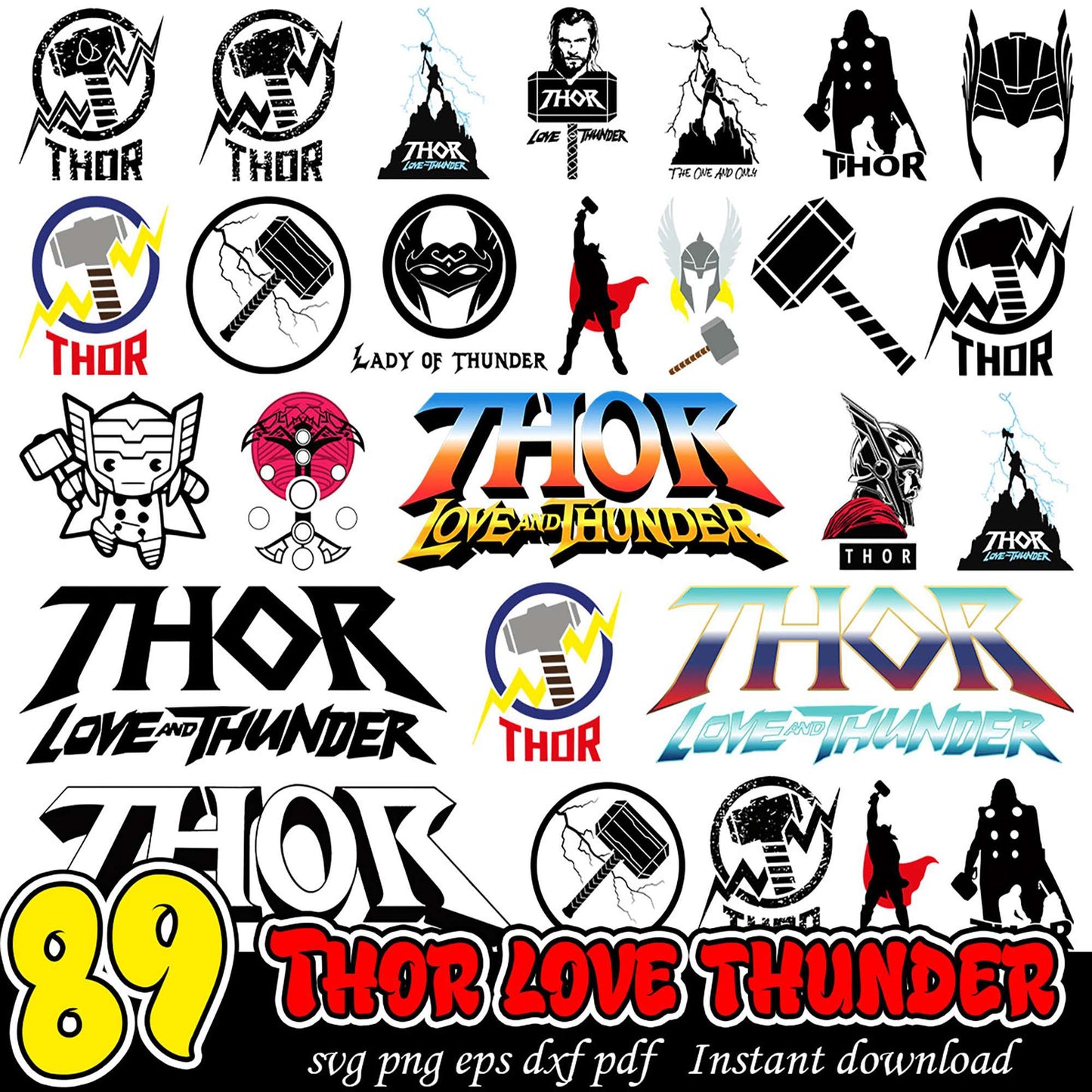 89 Thor Love Thunder SVG Bundle
