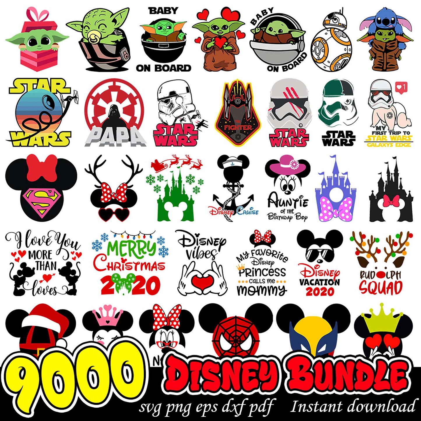 9000 Disney SVG Bundle Instant Download