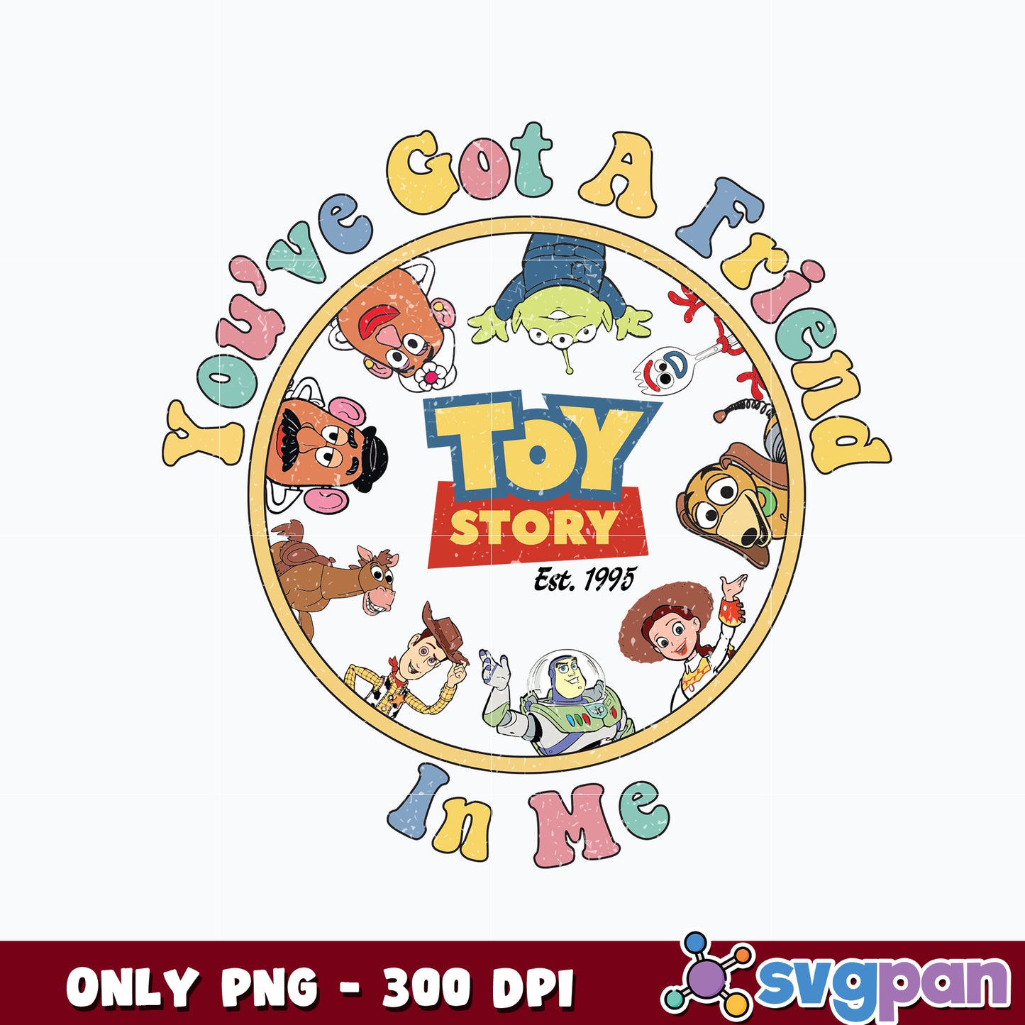 Toy Story Est 1995 Characters png