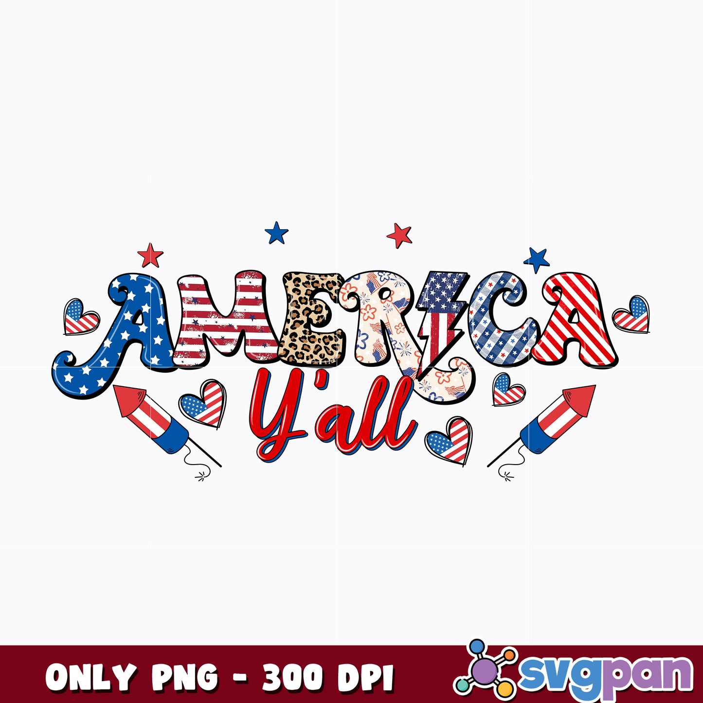 America Yall 4th of July png