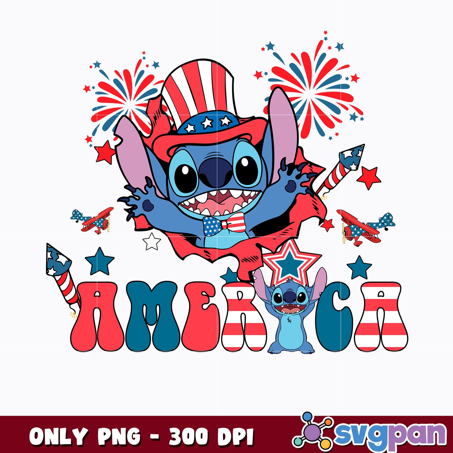 American Stitch 4th Of July png