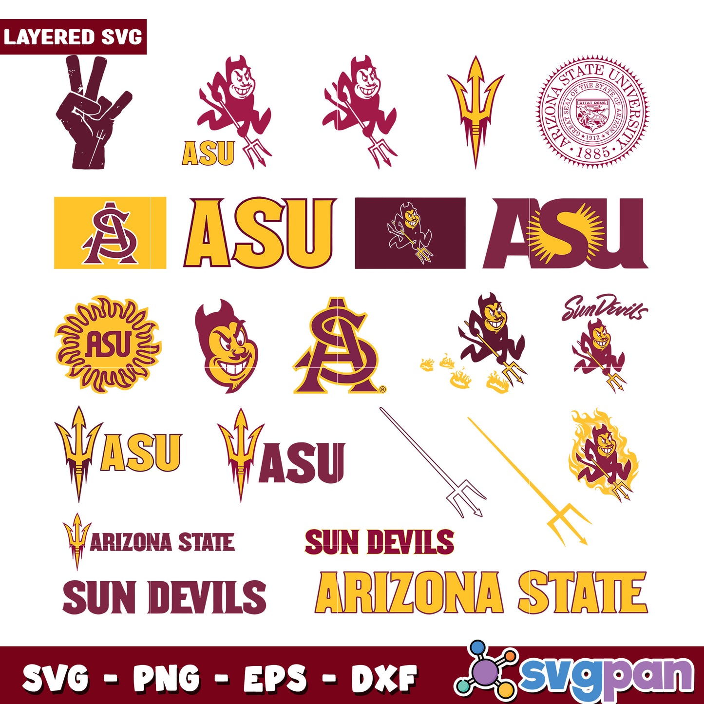 ASU Sun Devils SVG Bundle