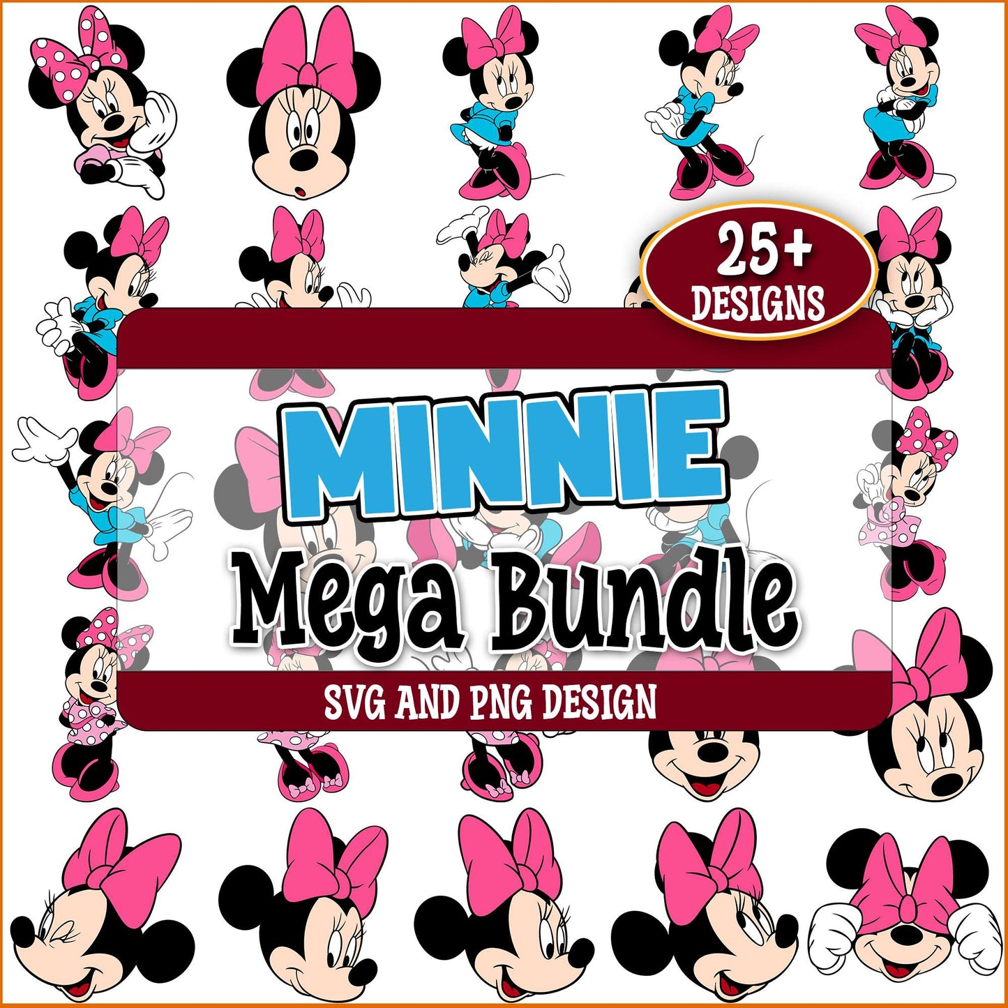 Adorable minnie mouse svg bundle