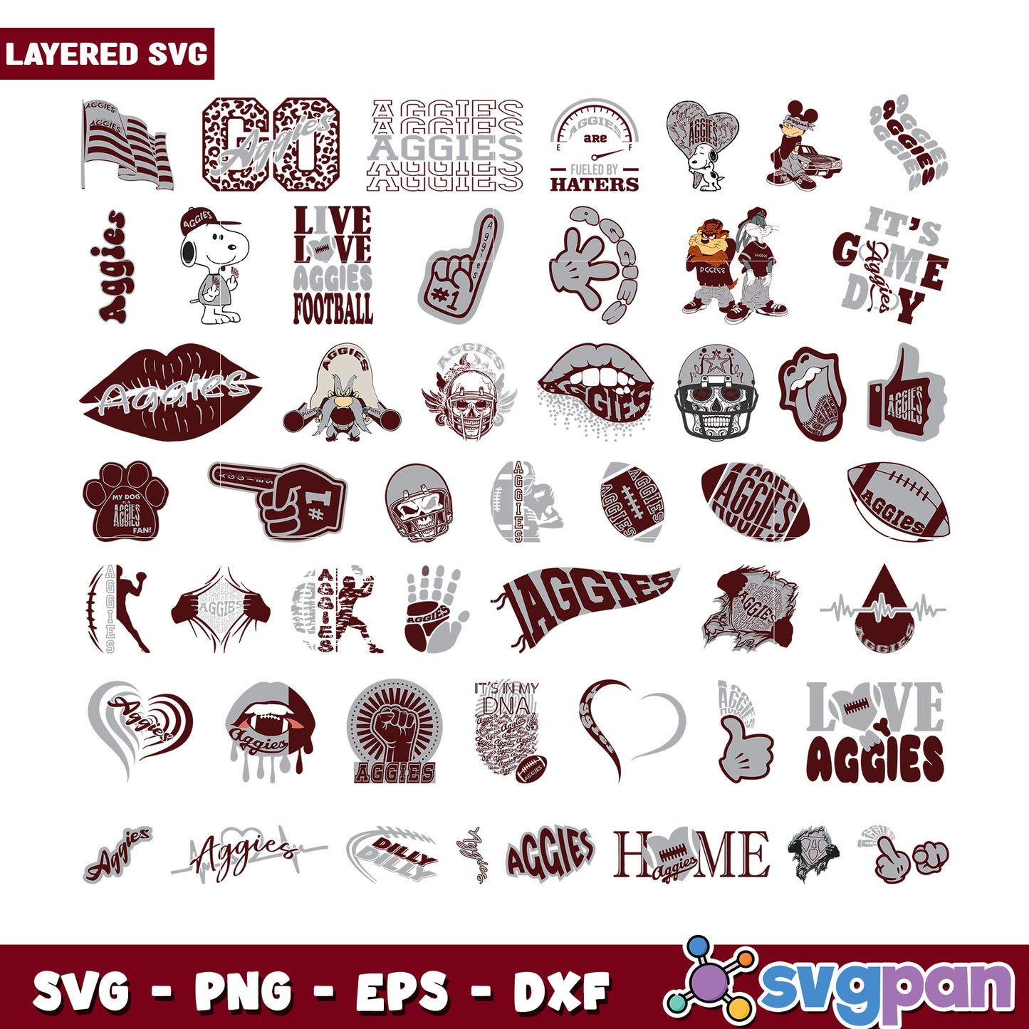 Aggies SVG Bundle 30+ Layered Designs