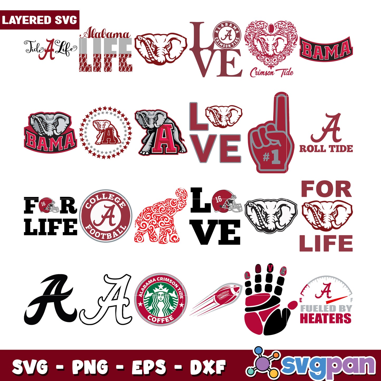 Alabama Crimson Tide SVG Bundle for Fans and Crafters