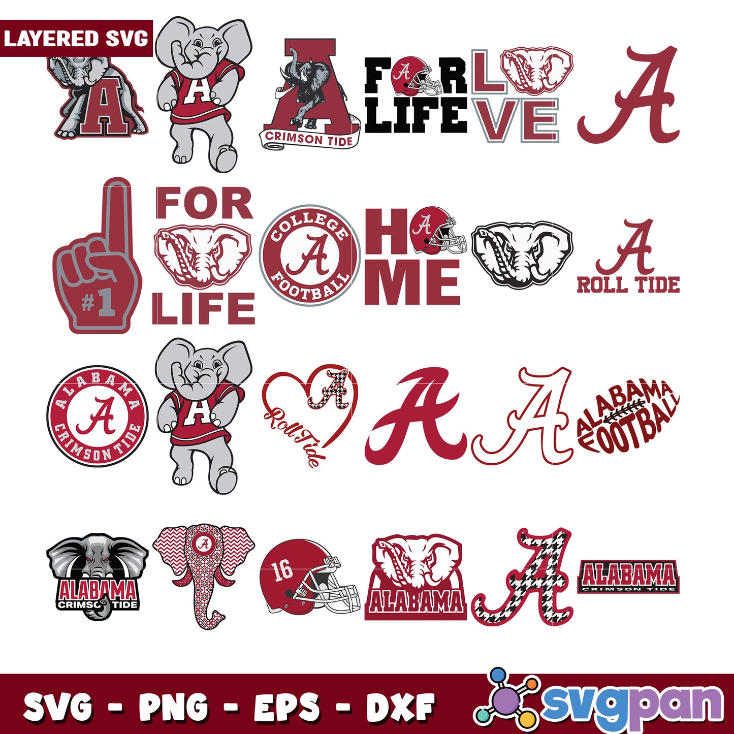 Alabama Crimson Tide SVG Bundle for Fans and Crafts