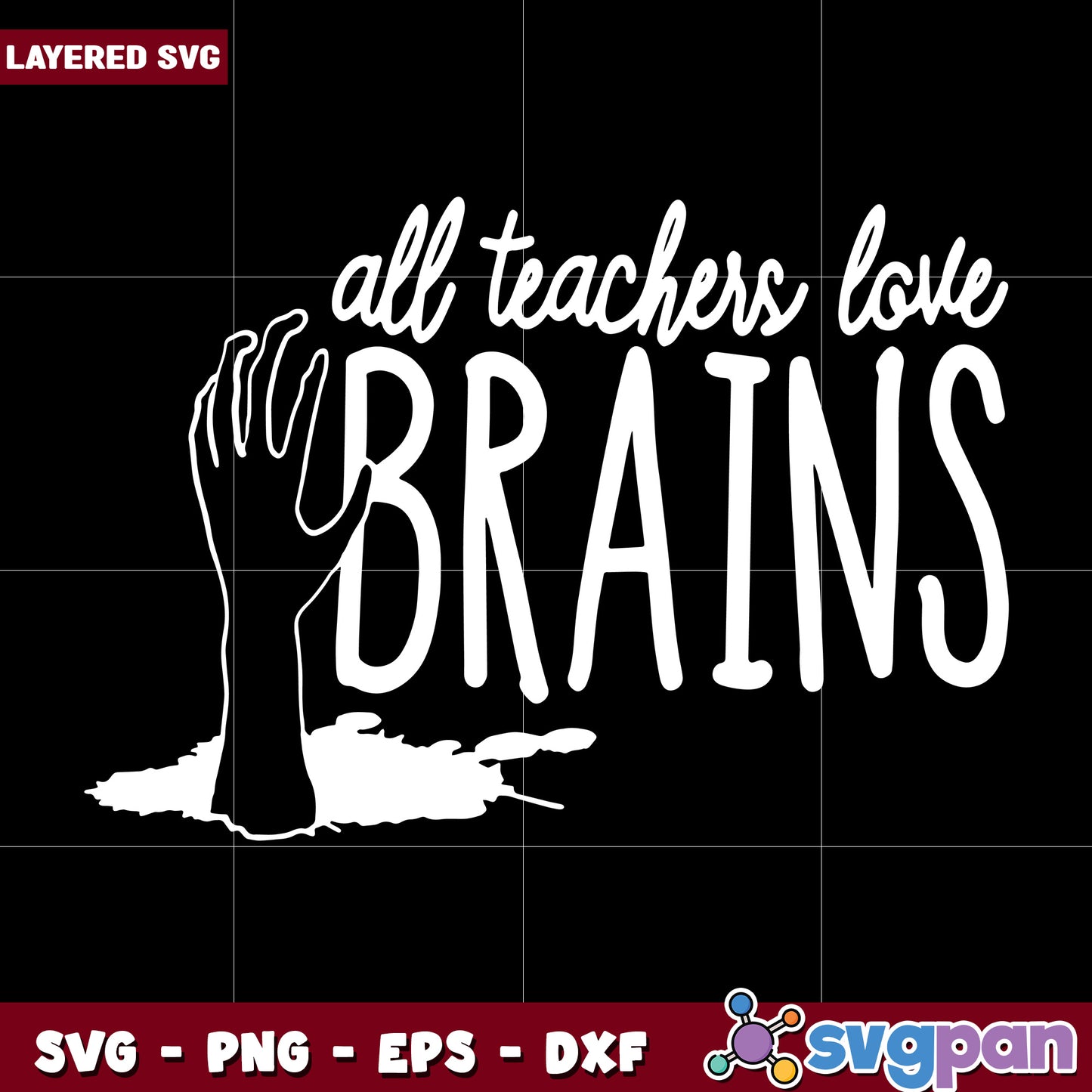 All teacher love brains svg, funny teacher zombie quote svg, halloween classroom svg