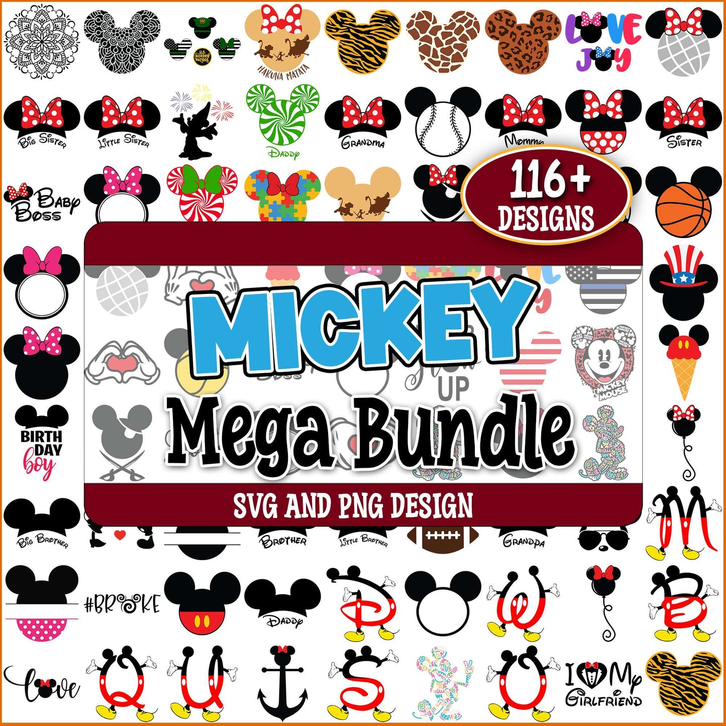 Alphabet mickey mouse svg bundle