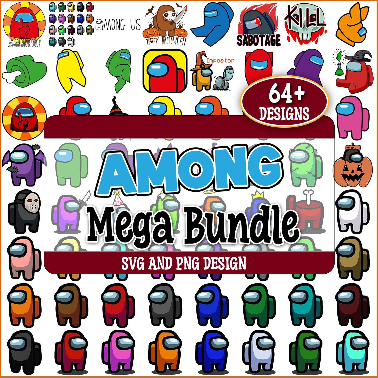 Among us design svg bundle